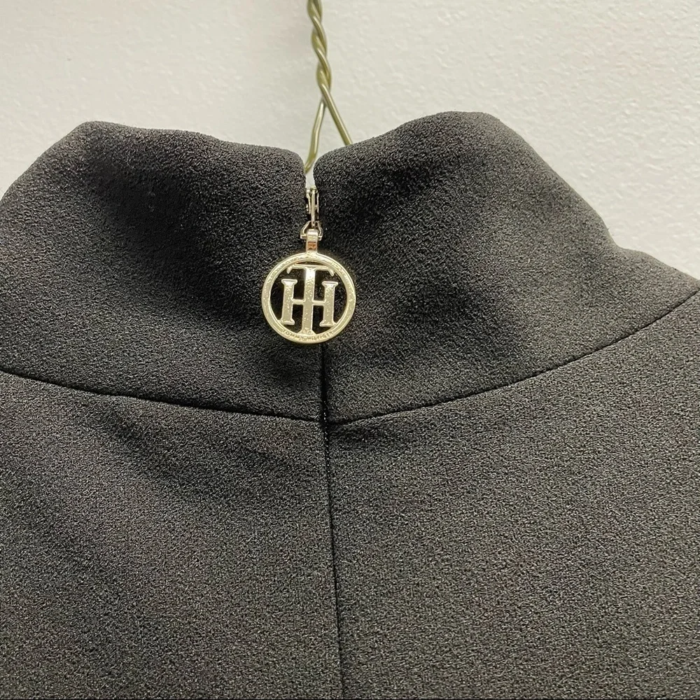 𝅺Tommy Hilfiger Women's Jumpsuit Black Size 2 Mock Neck Belted Button - Picture 6 of 9